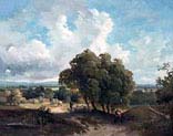 wooded pastoral landscape with figures